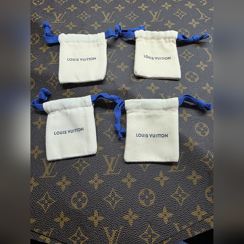 Louis Vuitton Cream Dust Bag with Blue Drawstrings...x4 Small